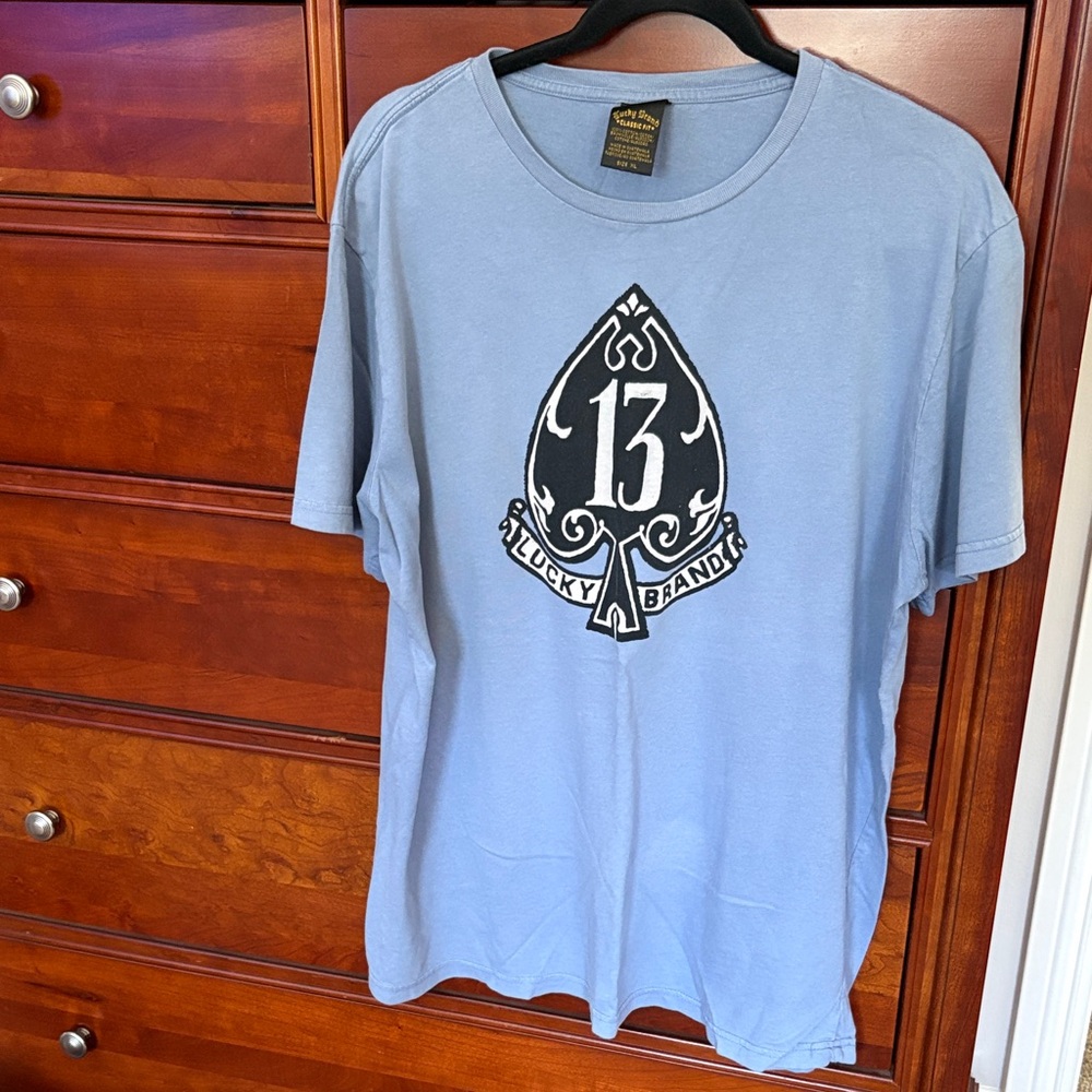 Lucky Brand Light Blue Spade Graphic Tee